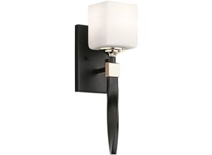 5024005615514 - KL-MARETTE1-BK Badezimmerleuchte Marette G9 led 35W IP44 Stahl Opalglas schwarz L143cm B127cm Ø127cm - Kichler