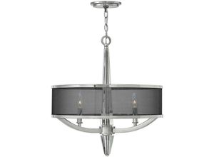 5024005664611 - Elstead - Lighting QN-ASCHER-3P quintiesse Hängeleuchte Ascher E14 60W Stahl Nickel poliert  Organza schwarz H59cm Ø539cm dimmbar höhenverstellbar