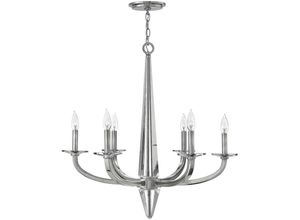 5024005664710 - Elstead Lighting QN-ASCHER6 QUINTIESSE Kronleuchter Ascher E14 6x40W Stahl Nickel poliert H715cm Ø711cm dimmbar höhenverstellbar