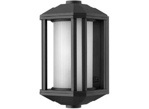 5024005666615 - Elstead - Lighting qn-castelle-s-blk quintiesse Wandleuchte Castelle E27 1x40W IP44 Aluminium schwarz geripptes Glas weiß H292cm B152cm dimmbar