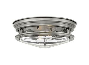 5024005668114 - Elstead Lighting QN-HADRIAN-FS-AN-CLEAR QUINTIESSE Deckenleuchte Hadrian E27 2x40W IP44 Stahl Nickel antik Glas klar H117cm Ø305cm dimmbar