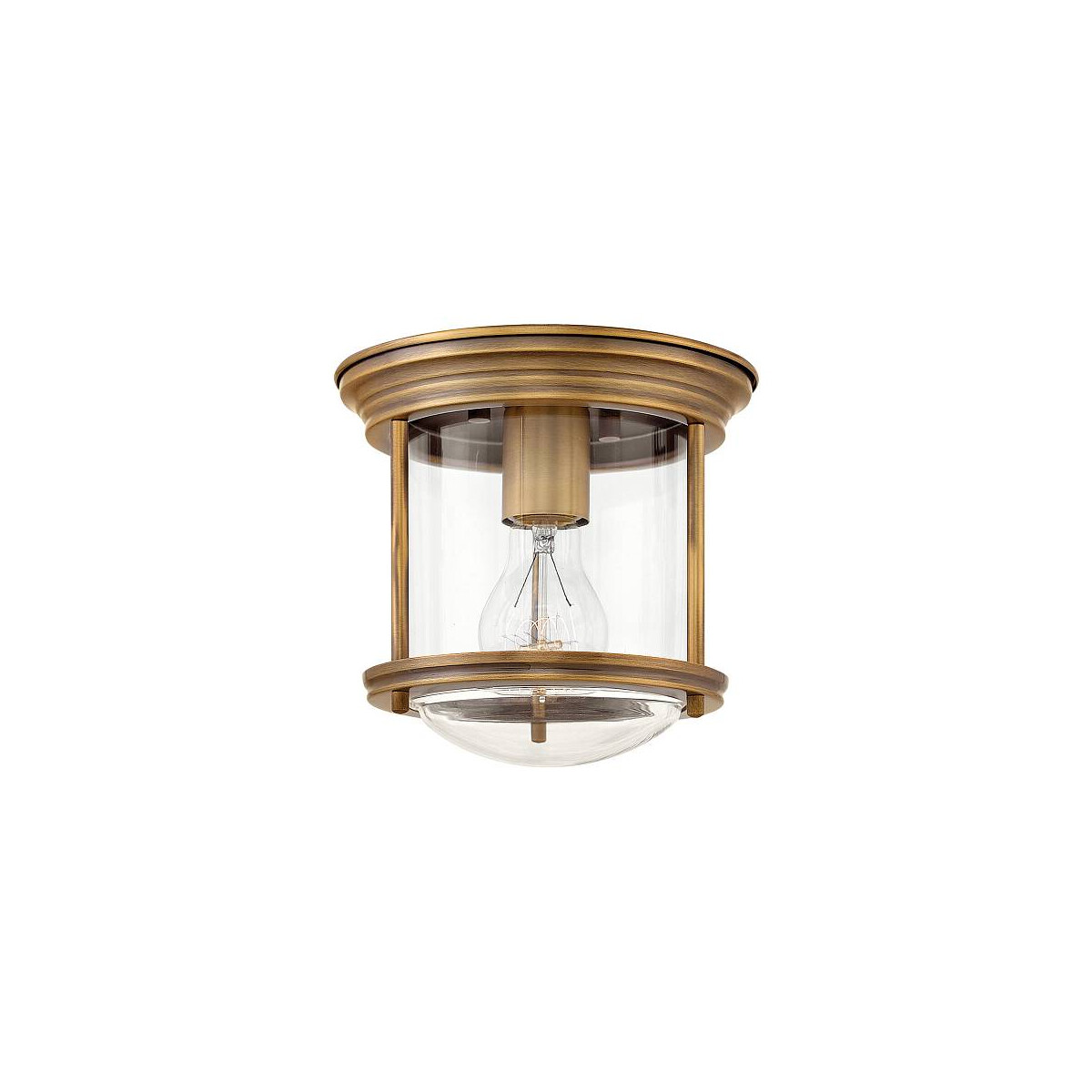 5024005669111 - Elstead Lighting QN-HADRIAN-MINI-F-BR-CLEAR QUINTIESSE Deckenleuchte Hadrian E27 1x40W IP44 Stahl Bronze gebürstet Glas klar H185cm Ø196cm dimmbar