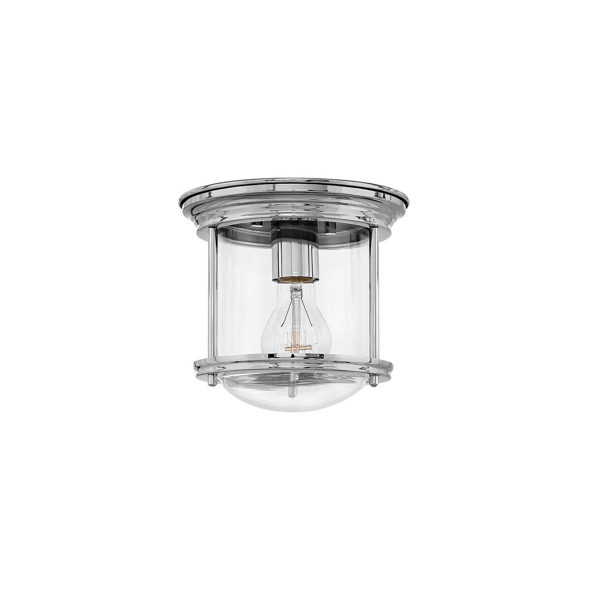 5024005669319 - Lighting qn-hadrian-mini-f-cm-clear quintiesse Deckenleuchte Hadrian E27 1x40W IP44 Stahl Chrom Glas klar H185cm Ø196cm dimmbar - Elstead