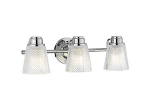 5024005670117 - Lighting QN-HUDSON3-BATH quintiesse Wandleuchte Hudson G9 3W led IP44 3000K Stahl Chrom poliert  Glas klar L193cm H16cm B545cm dimmbar - Elstead