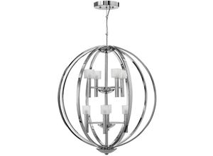 5024005672210 - Lighting QN-MONDO8 quintiesse Kronleuchter Mondo G9 8x3W led 3000K Stahl Chrom poliert Glas satiniert weiß H783cm Ø713cm dimmbar höhenverstellbar