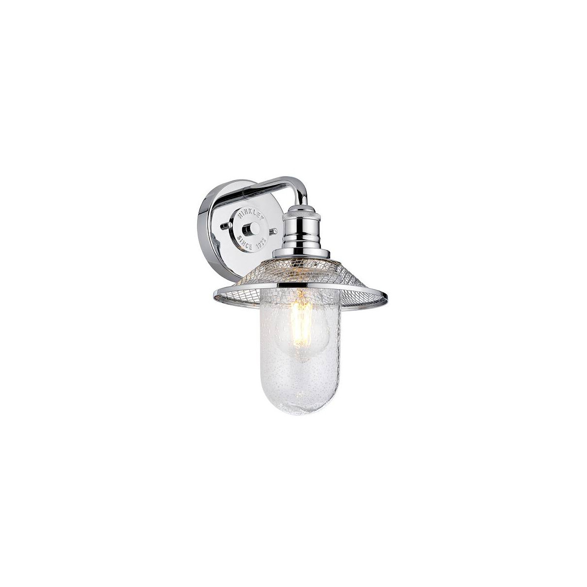 5024005673514 - Lighting QN-RIGBY1-BATH-PC quintiesse Wandleuchte Rigby E27 40W IP44 Stahl Chrom poliert  Blasenglas klar L22cm H30cm B203cm dimmbar - Elstead