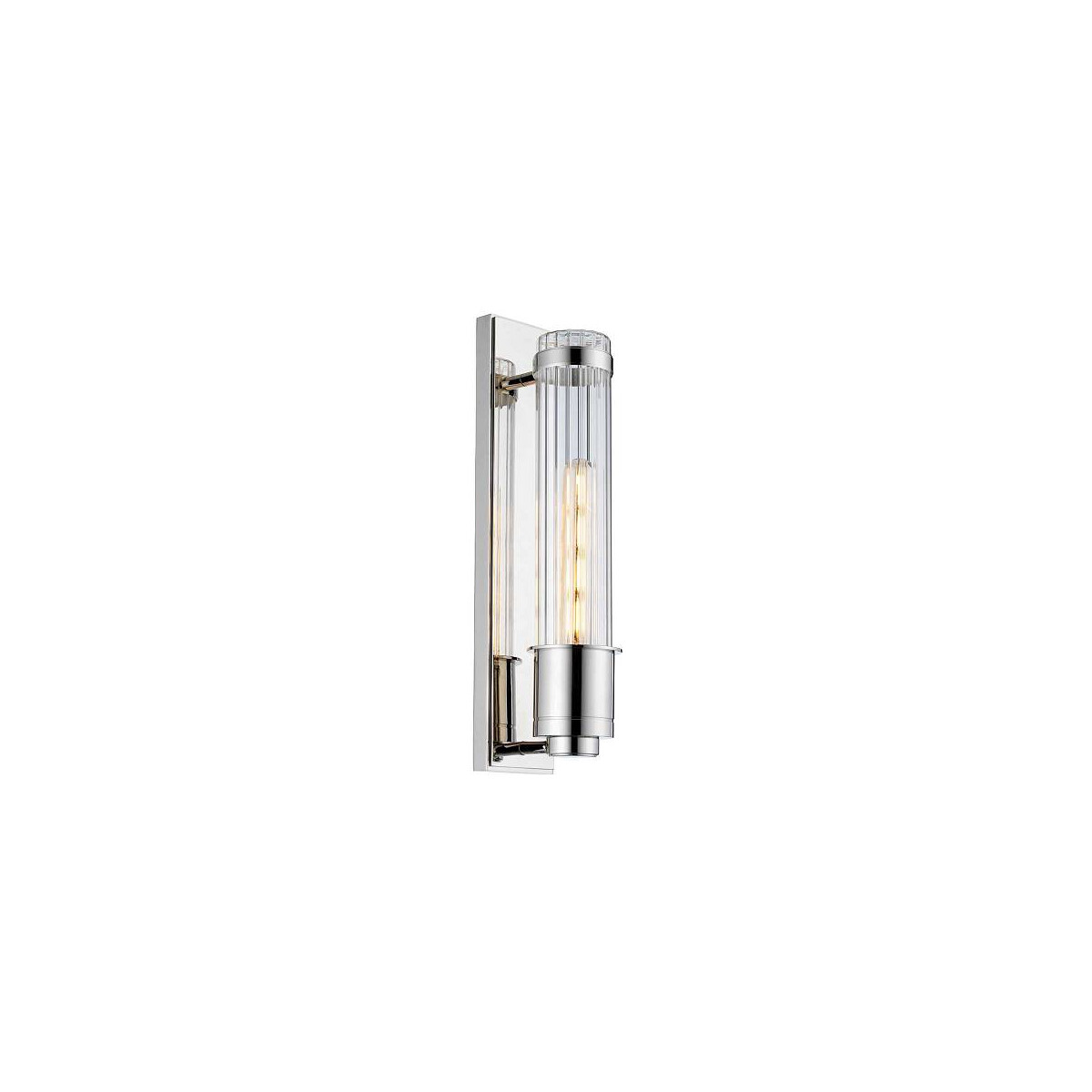 5024005676010 - Lighting QN-WELLINGTON1-PC quintiesse Wandleuchte Wellington E27 1x40W IP44 3000K Chrom poliert geripptes Glas klar H40cm B81cm dimmbar - Elstead