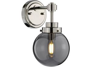 5024005678410 - Elstead Lighting - KULA1 Wandleuchte Kula 1xE14 8W led Stahl Nickel poliert Rauch Spiegelglas H26cm B15cm dimmbar