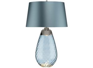 5024005679615 - Elstead Lena 2 Light Large Blue Tischlampe blau getöntes Glas Duck Egg Blue Shade E27