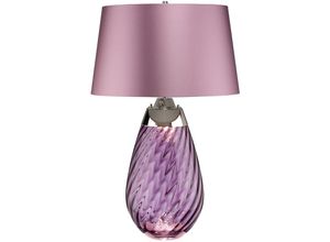 5024005679813 - Lena 2 Leichte große Pflaumentischlampe pflaumenfarbenes Glas Heather Shade E27 - Elstead