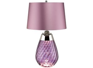 5024005680413 - Elstead - Lena 2 Leichte kleine Pflaumentischlampe pflaumenfarbenes Glas Heather Shade E27