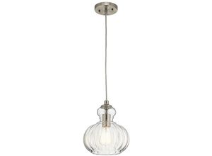 5024005681915 - Kichler kl-riviera-p-a Hängeleuchte Riviera 1xE27 60W Stahl Nickel gebürstet Glas H353-2153cm Ø223cm dimmbar höhenverstellbar