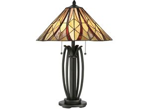 5024005684718 - Quoizel QZ-VICTORY-TL Tischleuchte VICTORY 2xE27 60W Valiant Bronze Glas H646cm Ø47cm im Tiffany-Stil