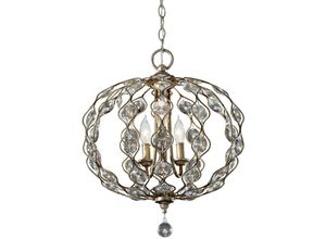 5024005700807 - Leila - Multi Arm Chandelier 3 Light Polished Silver Finish E14 - Elstead