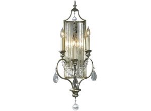 5024005701200 - Elstead - Feiss FE-GIANNA3W Wandleuchte Gianna 3xE14 60W Silber vergoldet Kristall Glas Spiegelglas H692cm B27cm dimmbar