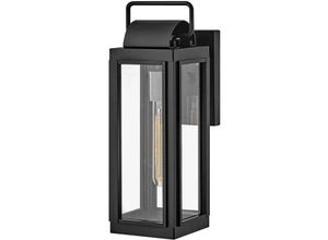 5024005704416 - Hinkley - hk-sag-harbor-s-bk Wandleuchte Sag Harbor E27 40W IP44 Aluminium klares Glas schwarz B14cm Ø14cm dimmbar