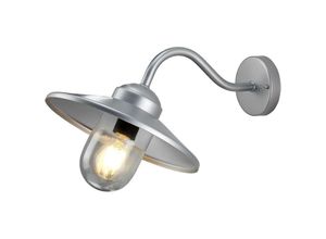 5024005706601 - Lighting klampenborg Wandleuchte Klampenborg E27 40W IP44 Edelstahl klares Glas Silber B275cm Ø275cm dimmbar - Elstead