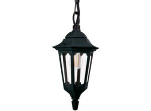 5024005706809 - Lighting PR9-BLACK Hängeleuchte parish E27 1x60W IP44 Aluminiumguss schwarz Glas H57-104cm B23cm Ø205cm dimmbar - Elstead