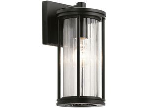 5024005710714 - KL-BARRAS2-S-BK Wandleuchte Barras E27 40W IP44 Aluminium schwarz Stahl klares Glas B137cm Ø137cm dimmbar - Kichler
