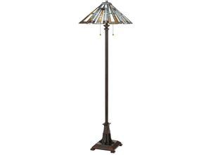 5024005711612 - Qz-maybeck-fl Stehleuchte Maybeck 2x E27 40W Stahl Harz Kunstglas valiant Bronze H1578cm Ø432cm im Tiffany-Stil - Quoizel