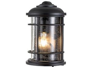 5024005713913 - FE-LIGHTHOUSE-7-BLK Wegeleuchte Lighthouse E27 40W IP44 Aluminium Stahl Glas klar schwarz strukturiert L114cm B178cm Ø178cm - Feiss