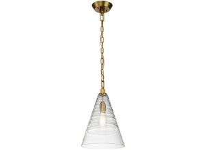 5024005714613 - Elstead - Lighting qn-elmore-p-bbs quintiesse Hängeleuchte Elmore E27 1x40W Stahl Messing brüniert Glas klar dekorativ H594cm-2151cm Ø295cm