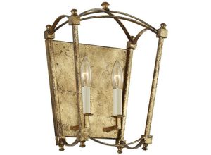 5024005714811 - Lighting QN-THAYER2-ADB quintiesse Wandleuchte Thayer E14 2x40W Stahl Gold antik H361cm B178cm Ø252cm dimmbar - Elstead