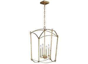 5024005715016 - QN-THAYER-4P-ADB quintiesse Hängeleuchte Thayer E14 4x40W Stahl Gold antik H769cm-2318cm L343cm B343cm dimmbar höhenverstellbar - Elstead