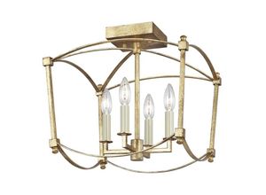 5024005715115 - Lighting qn-thayer-sf-adb quintiesse Deckenleuchte Thayer E14 4x40W Stahl Gold antik L365cm H352cm B365cm dimmbar - Elstead