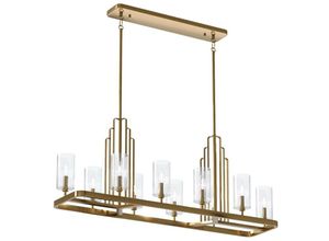 5024005715610 - Elstead - Lighting QN-KIMROSE10-BNB quintiesse Kronleuchter Kimrose E14 10x40W Stahl Messing gebürstet Glas klar geriffelt L325cm H449cm