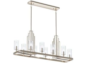 5024005715719 - Elstead - Lighting QN-KIMROSE10-PN quintiesse Kronleuchter Kimrose E14 10x40W Stahl Nickel poliert Glas klar geriffelt L325cm H449cm B1137cm