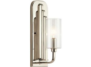 5024005715917 - Elstead - Lighting QN-KIMROSE1-PN quintiesse Wandleuchte Kimrose E14 1x40W Stahl Nickel poliert Glas klar geriffelt H355cm B115cm dimmbar