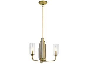 5024005716013 - Elstead - Lighting QN-KIMROSE3-BNB quintiesse Kronleuchter Kimrose E14 3x40W Stahl Messing gebürstet Glas klar geriffelt H374cm Ø459cm dimmbar