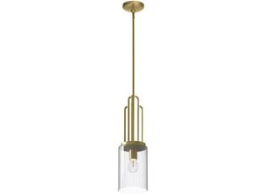 5024005716419 - Elstead - Lighting qn-kimrose-mp-bnb quintiesse Hängeleuchte Kimrose E27 1x40W Stahl Messing gebürstet Glas klar geriffelt H698cm-1765cm Ø178cm