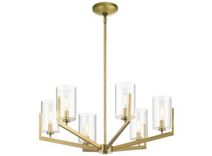 5024005716815 - Elstead - Lighting QN-NYE6-BNB quintiesse Kronleuchter Nye E14 6x40W Stahl Messing gebürstet Glas klar H269cm Ø711cm dimmbar höhenverstellbar