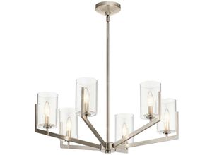 5024005716914 - Elstead - Lighting QN-NYE6-CLP quintiesse Kronleuchter Nye E14 6x40W Stahl Zinn Glas klar H269cm Ø711cm dimmbar höhenverstellbar