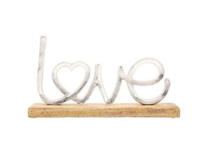 5024418271994 - SIL - Tischdekoration aus Aluminium und Mangoholz 32 x 19 cm Love