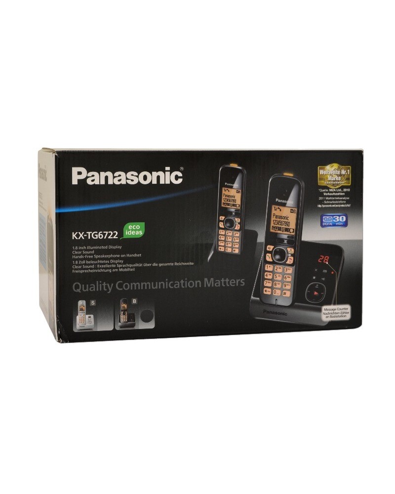 5025232644902 - KX-TG6722GB - Schnurlostelefon - Anrufbeantworter mit Rufnummernanzeige - DECT - Schwarz + zusätzliches Handset