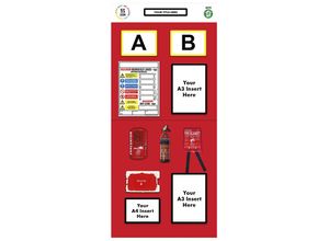 5025480059343 - Regal-Infoboard Doppelmarkierung Brandschutz HxB 2000 x 900 mm rot