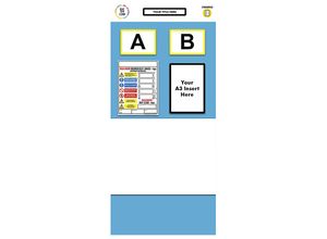 5025480059442 - Regal-Infoboard Doppelmarkierung Whiteboard HxB 2000 x 900 mm blau