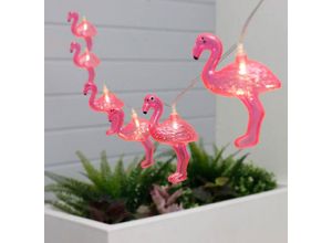 5026637679926 - Vivol - LED-Lichterkette - Flamingo - Solar - 10 Leuchten - 2 Meter - Rosa