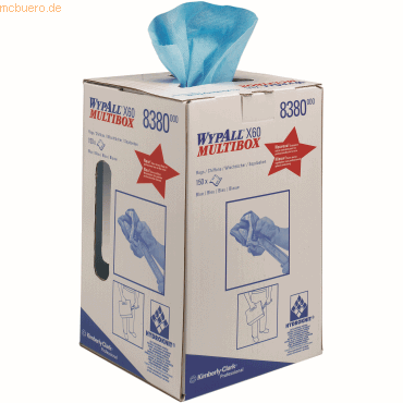 5027375023149 - WYPALL* Wischtuch X-60 aus Hydroknitmaterial 150 Tücher 1-lagig blau 5027375023149 - WYPALL* Wischtuch X-60 aus Hydroknitmaterial 150 Tücher 1-lagig blau