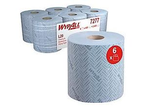 5027375049408 - WYPALL Wischtuchrolle L20 2-lagig Zentralentnahme Blau 6 Rollen à 400 Blatt