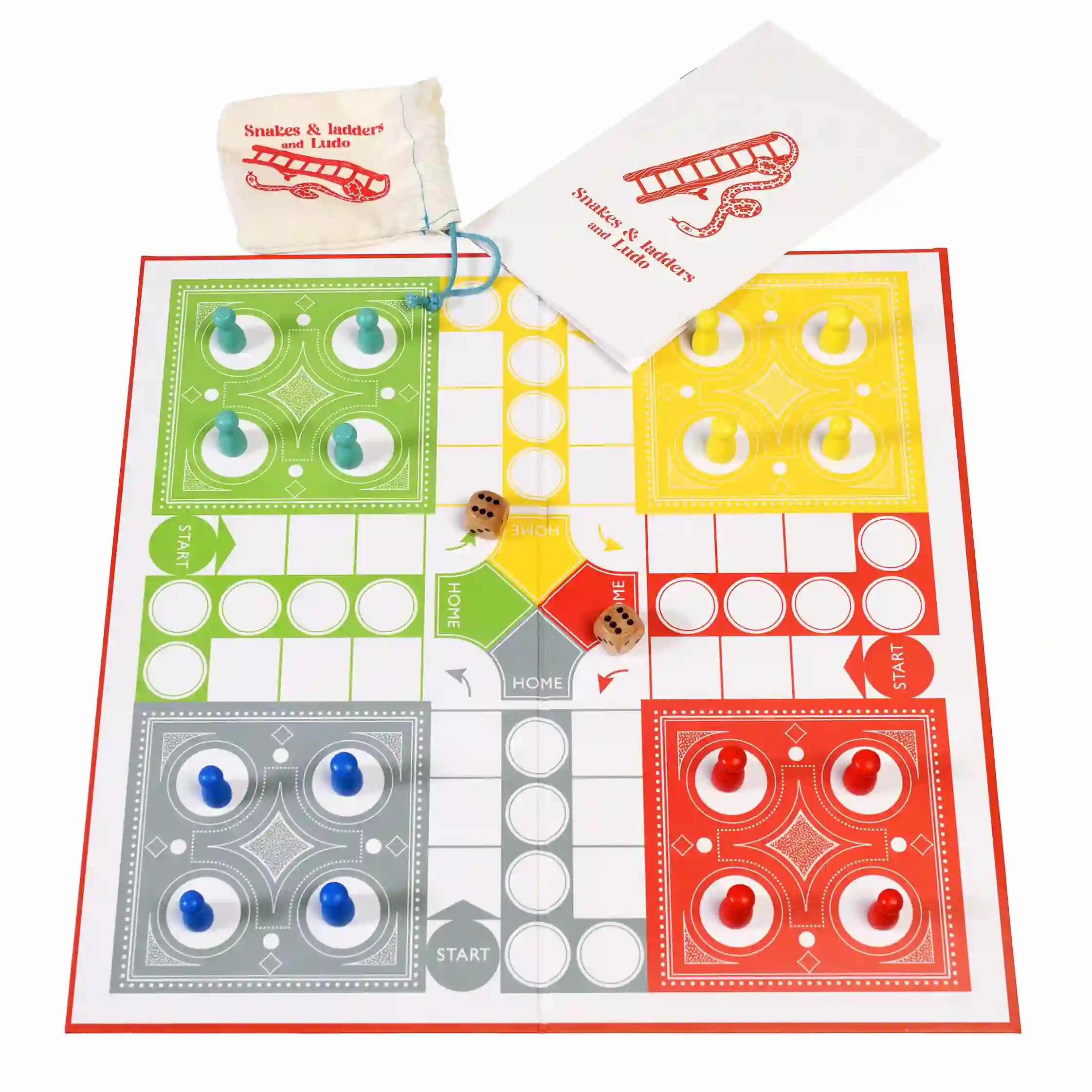 5027455442907 - Doppelseitige Brettspiele Ludo und Schlangen und Leitern Rex London