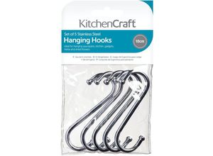 5028250115973 - KitchenCraft Haken de verchromt Metall geformt de S für hängende Utensilien in der Küche Größe groß (10 cm) Paket de 5 Stück