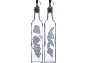 5028250134394 - World of Flavours - Set of Öl- und Essigflaschen of mit dekorativen Mustern aus of Glas 500 ml - Kitchencraft