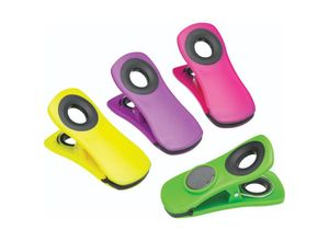 5028250149282 - Kitchencraft - Chunky Magnetic Bag Clips Memo Holders - Assorted Colours (Set von 4)