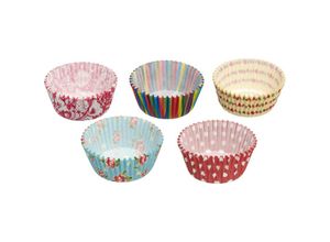 5028250170958 - Kitchencraft - sweetly does it Cupcake-Förmchen sortierte bunte Blumen- Streifendrucke Papier mehrfarbig 7 cm Packung mit 250 Stück