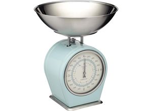 5028250486677 - KitchenCraft Living Nostalgie Mechanische Küchenwaage 4 kg (8 lbs) - Vintage Blau