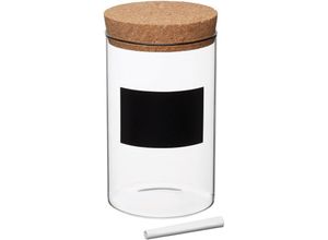 5028250495174 - Natural Elements - KitchenCraft Jar de Storage de Ecological Glass and Label de Customisable Slate 10 x 17 cm 1 l